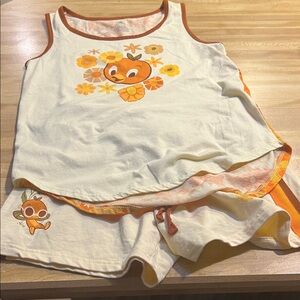 S/ M Women Cute Orange Bird  Character Short & Tank-Top. Epcot Disney
